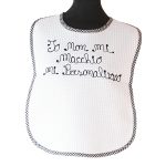 Bavaglini adulti cotone 100% ricamati a mano